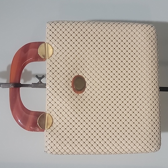 Whiting & Davis Handbags - Vtg. WHITING & DAVIS MESH PURSE w/ Tortoise Lucite Handles